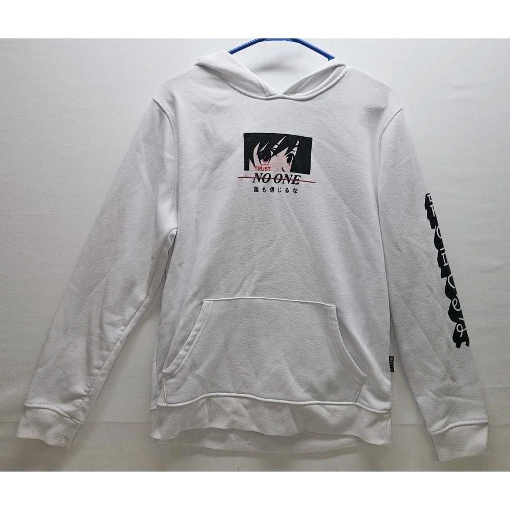 Men's Brooklyn Clothing Mfg Company Japanese Trust No One White Hoodie Size‎ M